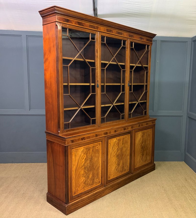 Edwards & Roberts Inlaid Mahogany Bookcase - Image 4